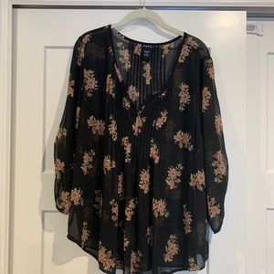 Sheer Floral Blouse, Torrid Size 2